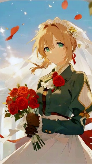 黄昏薇尔莉特头纱唯美瞬间