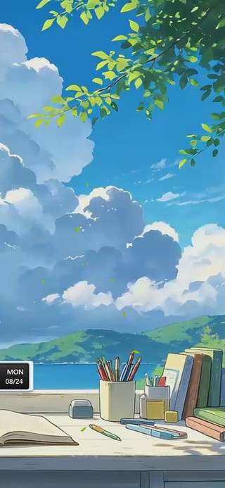 治愈蓝天窗台