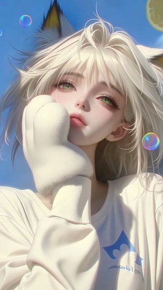 柠檬气泡里的猫系少女