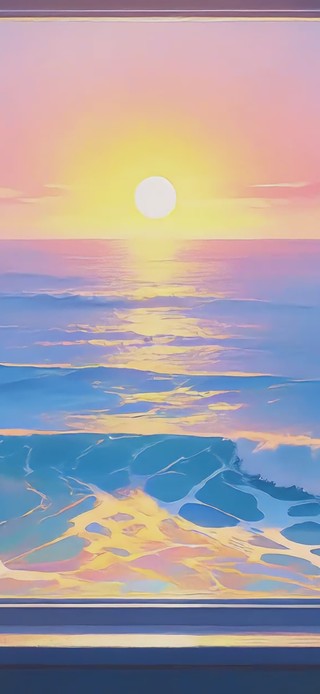 夕阳海浪声