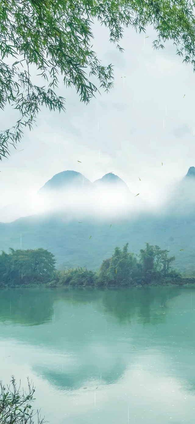 唯美雨天云雾山水