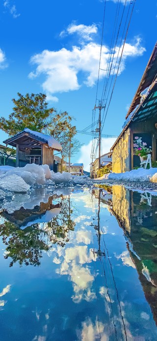 4K唯美治愈日系雪后街道