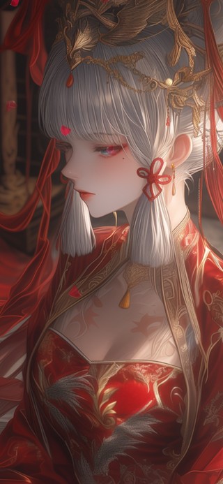 雪墨壁纸丨神里绫华丨红嫁衣丨