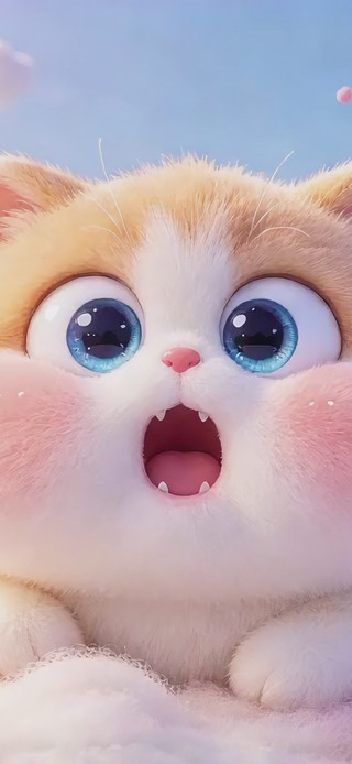 惊讶的小猫