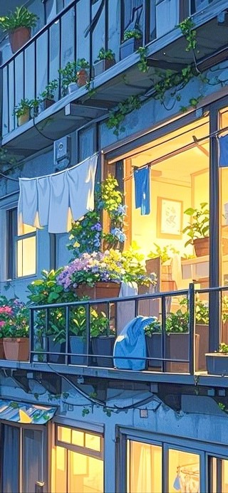 夜晚温暖小家