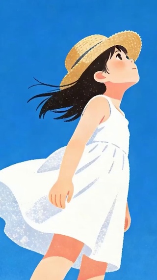 望着天空女孩