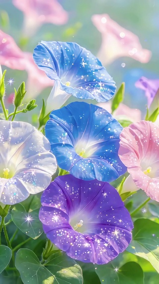 彩色牵牛花