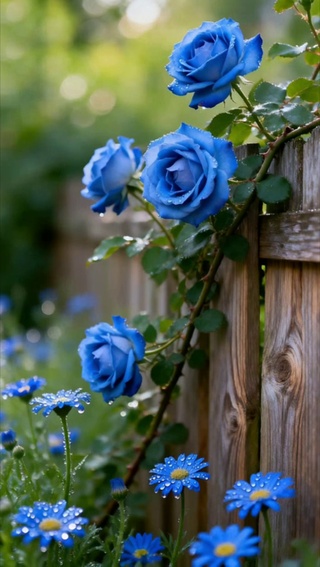 蓝玫绕篱香