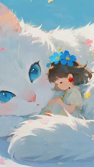 温柔的白猫