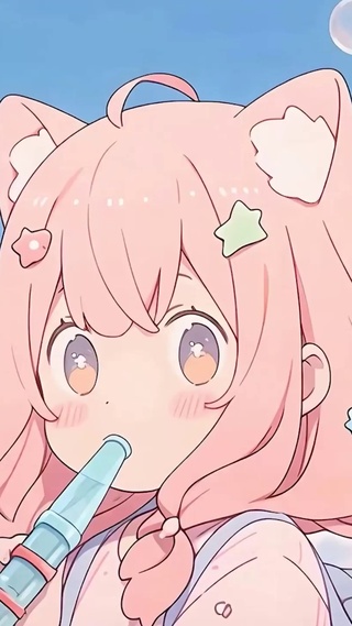 吹泡泡女孩