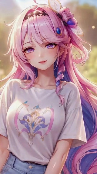 阳光花海粉发美少女达妮娅