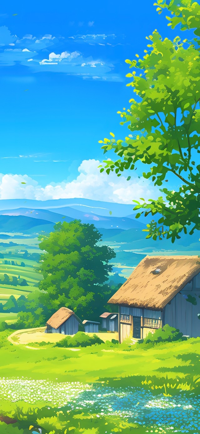 4K春天山坡美景