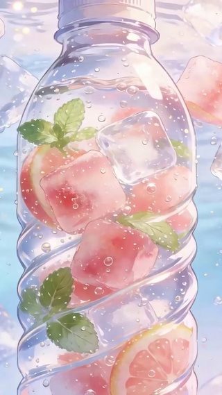 冰块橙子水