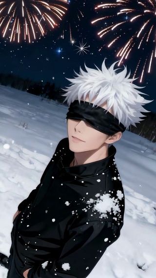 雪夜双人烟花