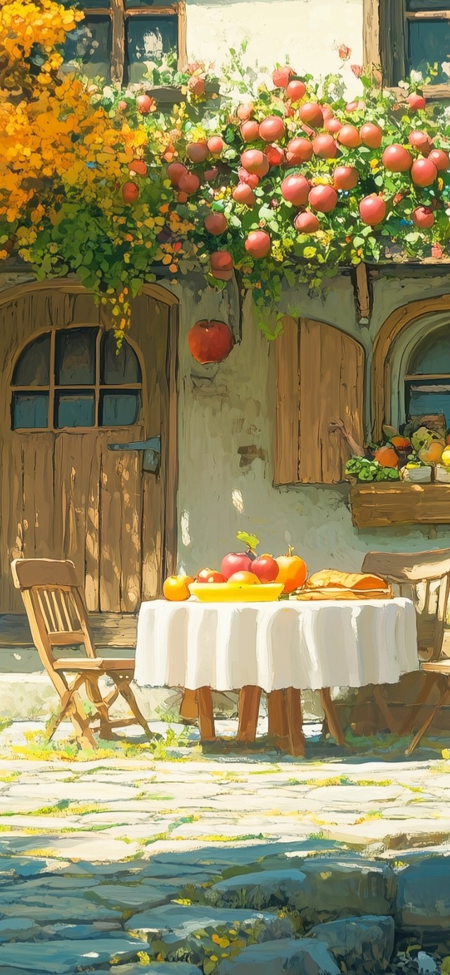 小屋门前的下午茶时光