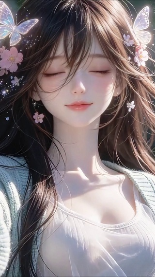 晨光中甜美少女
