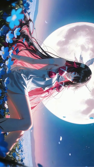 月夜花海哥伦比娅