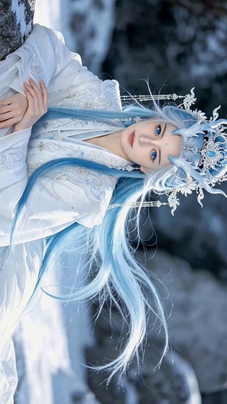 古风蓝发冰雪美人