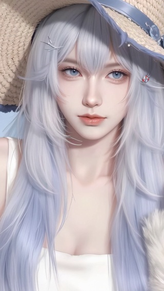 冬季蓝发护眼美女