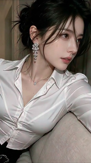 氛围感房间制服美女