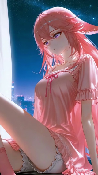 月光下的睡衣少女八重神子