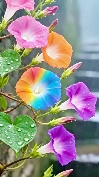 五彩牵牛花4K