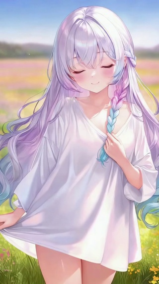 花田间的二次元美少女