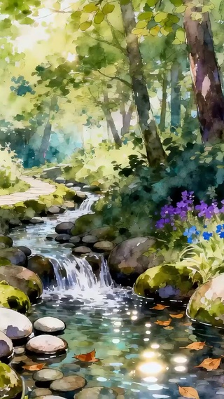 护眼花草树木河流