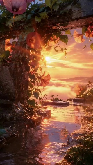 花海日落