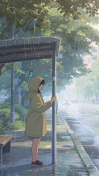二次元雨天车站
