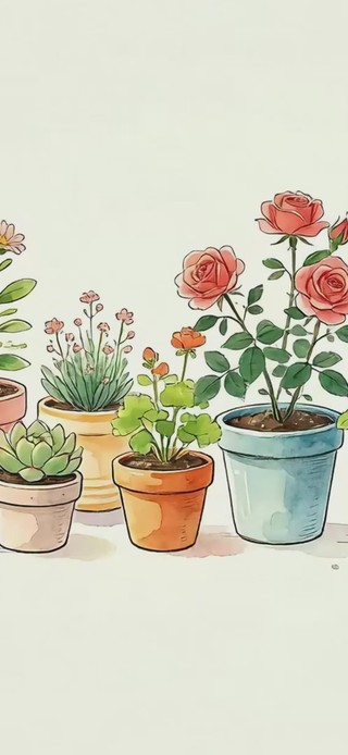 清新小花盆栽
