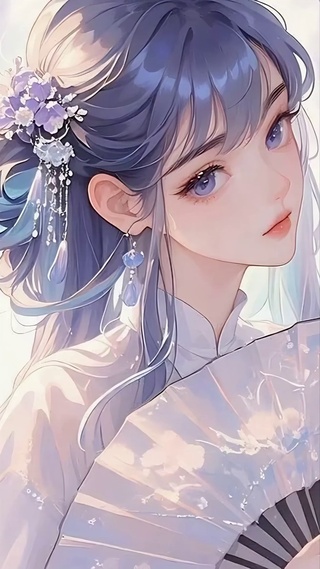 紫藤花古风美女