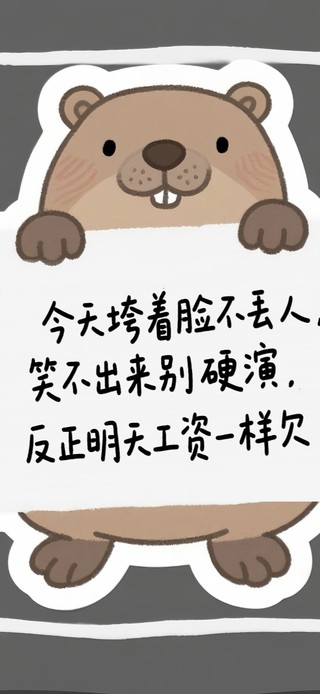 打工人卡皮巴拉情绪价值便利贴