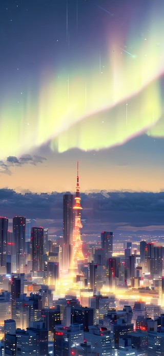 极光雨夜都市