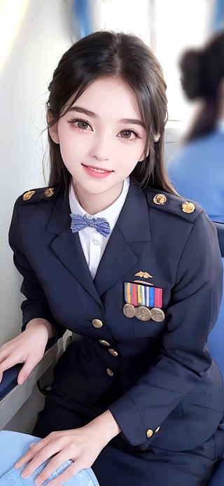 治愈微笑制服女孩