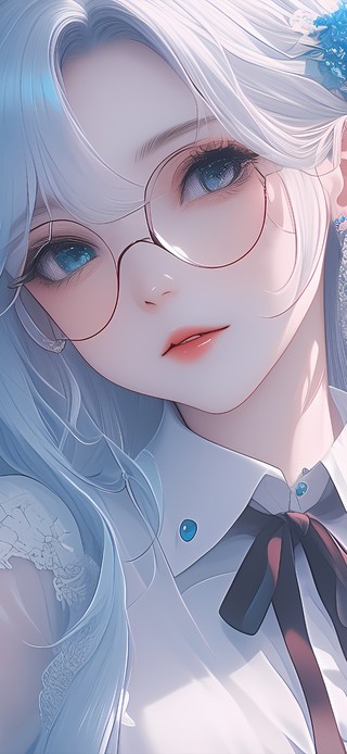 可爱眼镜清纯女孩