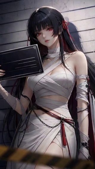 暗黑红瞳绷带美少女