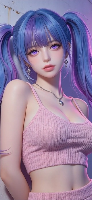 街角的紫发少女