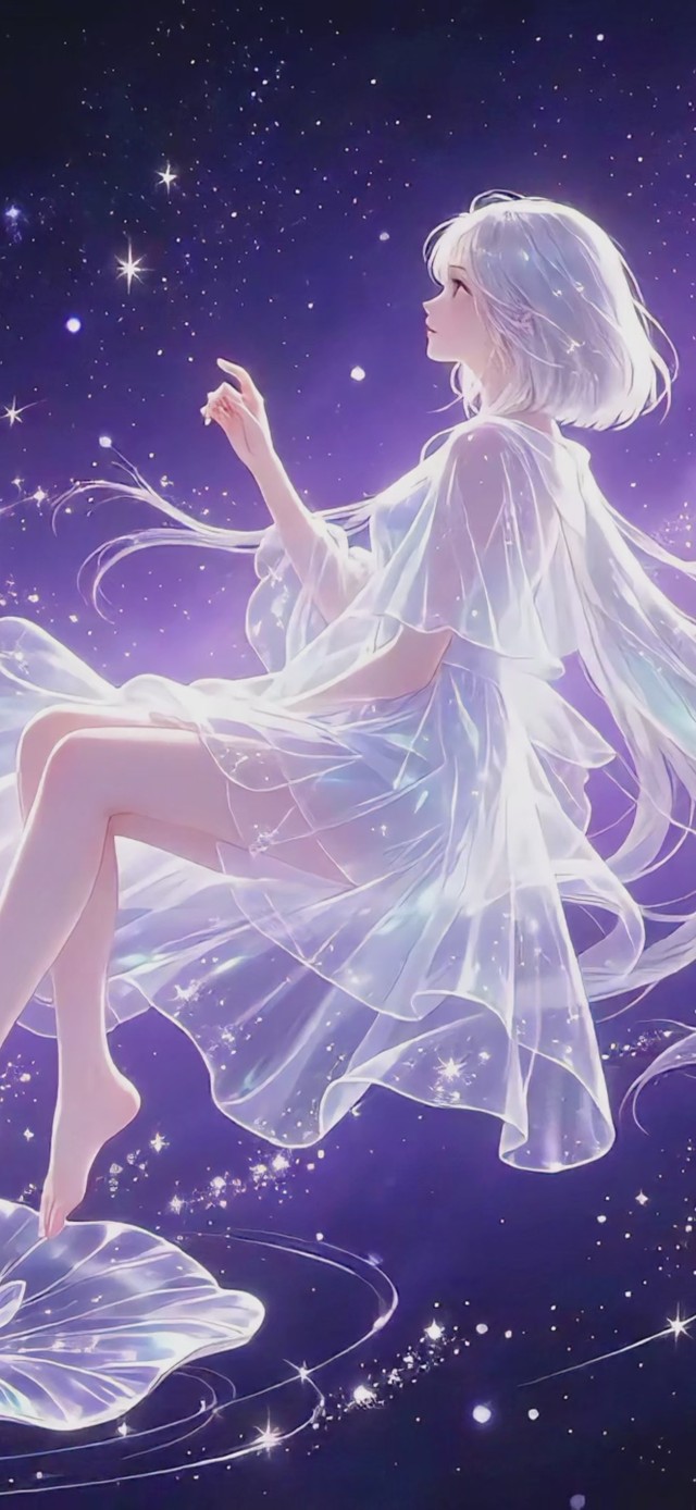 星空下的少女
