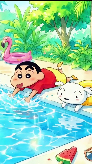 小新和小白的泳池夏天