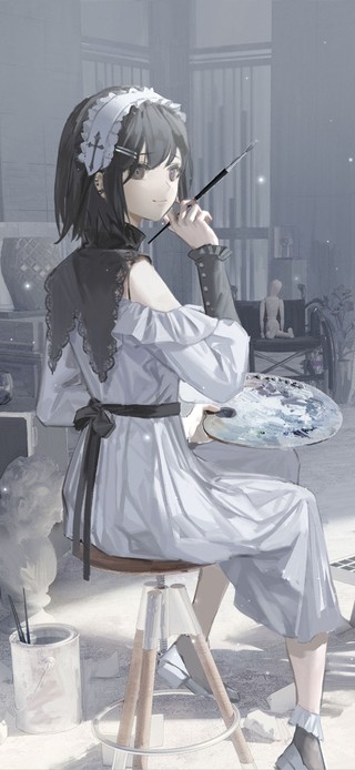 画画的少女