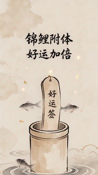 锦鲤附体好运签