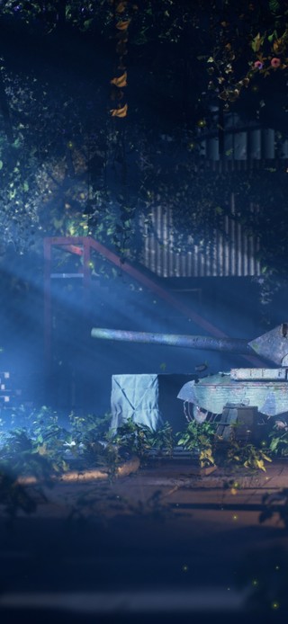 夏季夜晚庭院