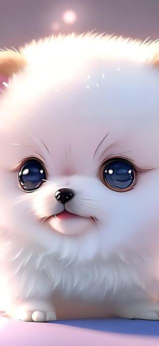 呆萌治愈小白犬