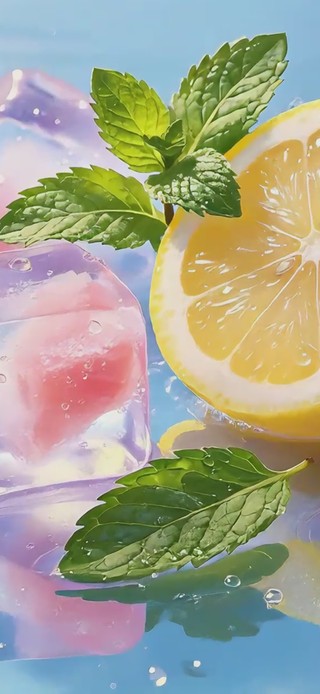 夏日柠檬冰块