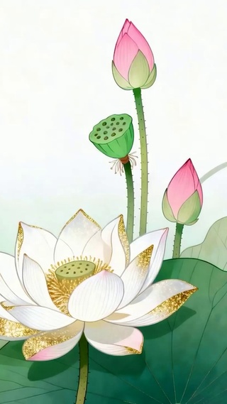 护眼小清新荷花