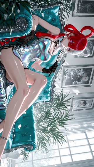 炫彩执扇大长腿女孩