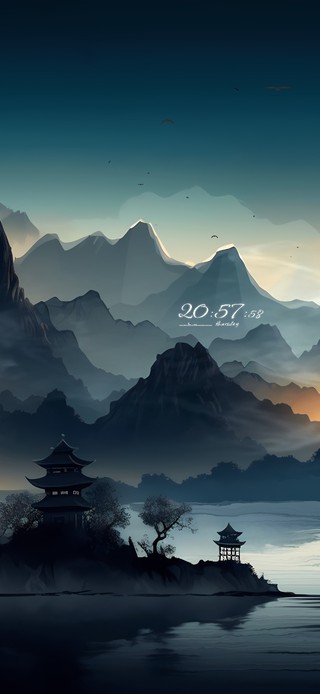 4K简约水墨山水