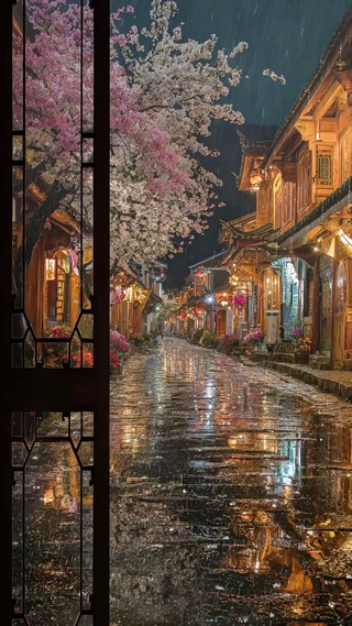 雨中绽放