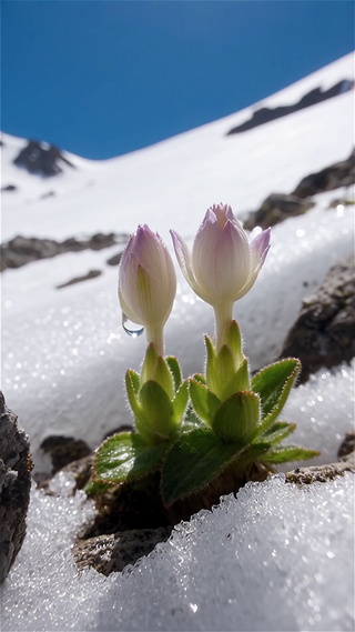 .雪域生雪莲，凝霜含净韵，风骨自天成
 